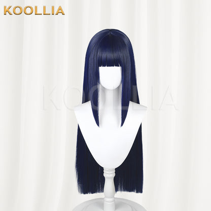 Naruto Hyuga Hinata Long Dark Blue Hair Basic Wig
