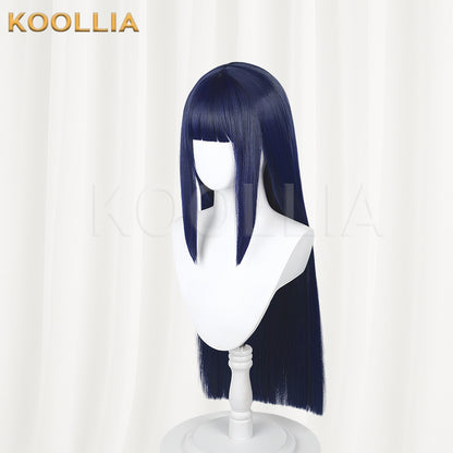Naruto Hyuga Hinata Long Dark Blue Hair Basic Wig