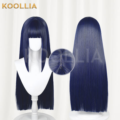 Naruto Hyuga Hinata Long Dark Blue Hair Basic Wig