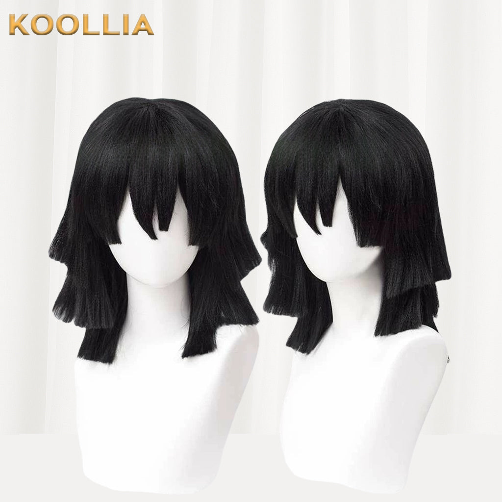 Demon Slayer Iguro Obanai Short Black Hair Basic Wig