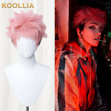 Jujutsu Kaisen Itadori Yuji/Ryomen Sukuna Short Pink Hair Basic Wig - KOOLLIA