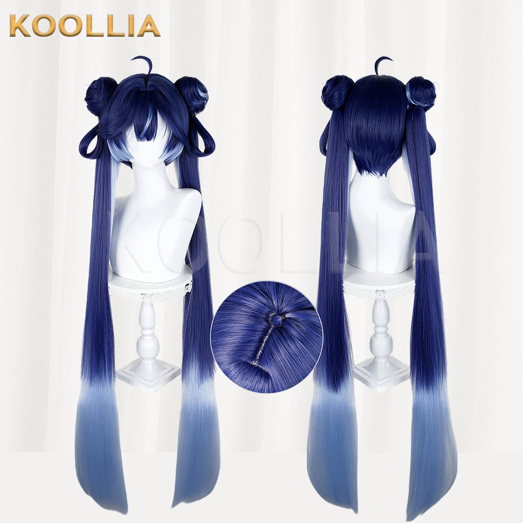 Wuthering Waves Iuno Long Blue Hair Basic Wig