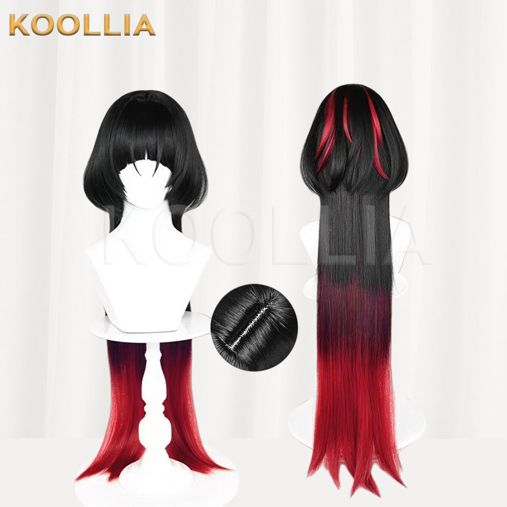 Zenless Zone Zero Jane Doe Long Black Red Hair Basic Wig