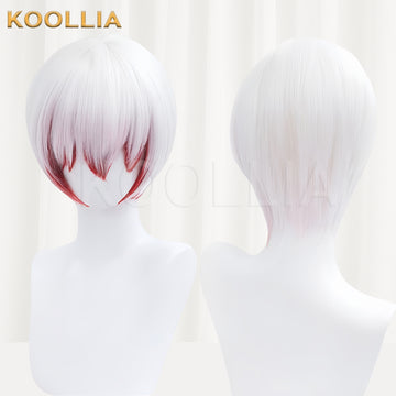 Bungo Stray Dogs Jōno Saigiku Short White Red Hair Basic Wig - KOOLLIA
