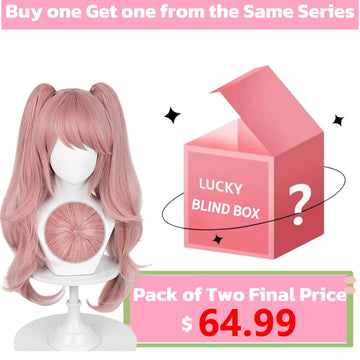 Danganronpa Enoshima Junko Long Pink Hair Basic Wig Promotional Banner by koollia