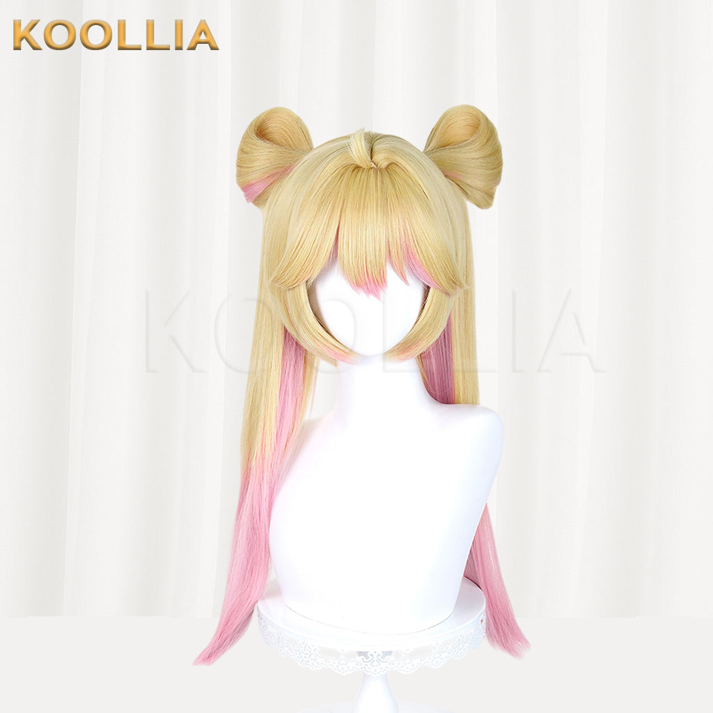 Overwatch Juno Long Blonde Pink Hair Basic Wig