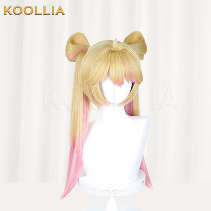 Overwatch Juno Long Blonde Pink Hair Basic Wig