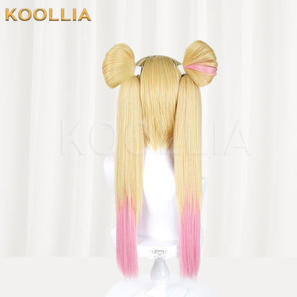 Overwatch Juno Long Blonde Pink Hair Basic Wig
