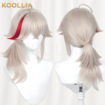 Genshin Impact Kaedehara Kazuha Long White Hair Basic Wig - KOOLLIA