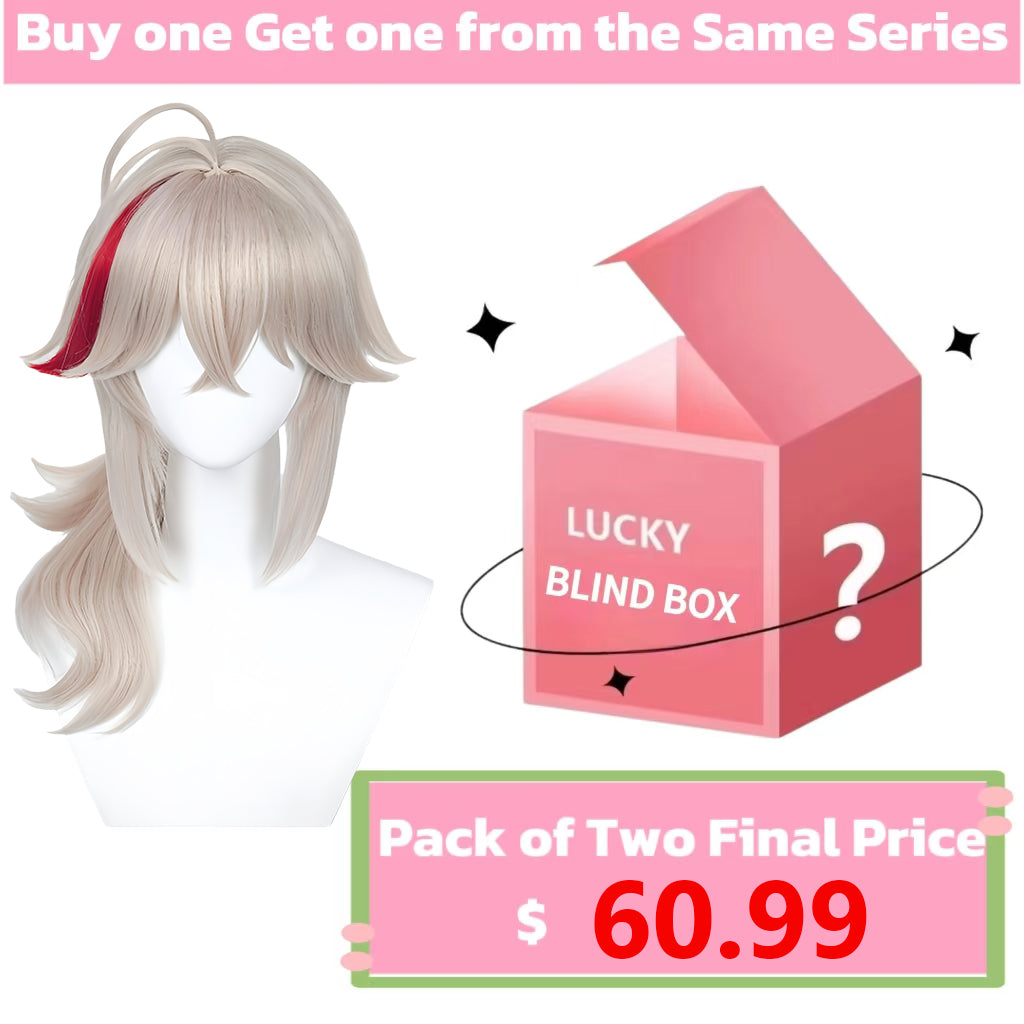 Genshin Impact Kaedehara Kazuha Long White Hair Basic Wig