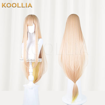 Multi-angle display of Chrono Kaguya Kaguya long blonde hair basic wig