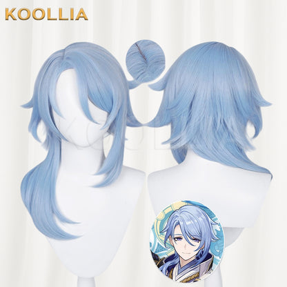Genshin Impact Kamisato Ayato Long Blue Hair Basic Wig