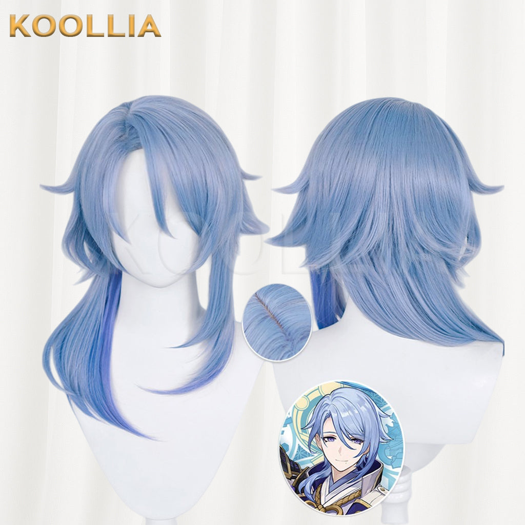 Genshin Impact Kamisato Ayato Long Blue Hair Basic Wig