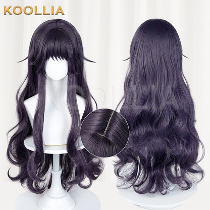 The Fragrant Flower Blooms With Dignity Kaoruko Waguri Long Short Purple Hair Basic Wig