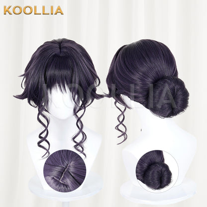 The Fragrant Flower Blooms With Dignity Kaoruko Waguri Long Short Purple Hair Basic Wig