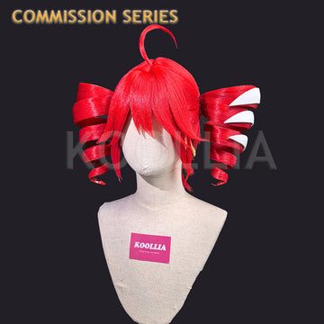 Custom Kasane Teto wig with red twin drills
