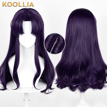 EVA Katsuragi Misato Long Purple Hair Basic Wig - KOOLLIA