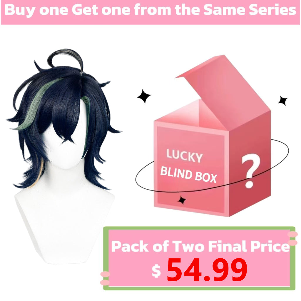 Genshin Impact Kinich Kurze dunkelblaue Haare Basic Perücke