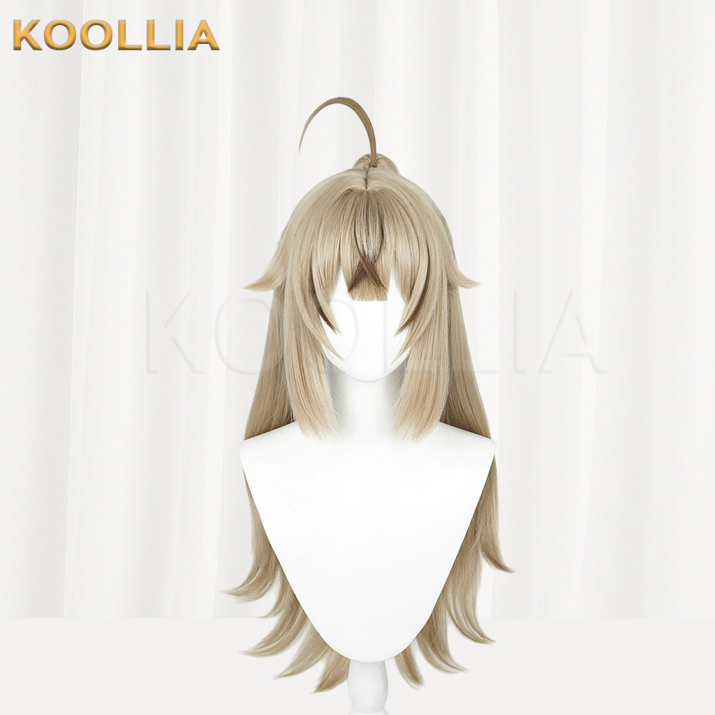 Genshin Impact Kirara Peruca longa de cabelo castanho básica