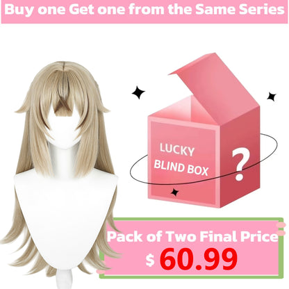 Genshin Impact Kirara Peruca longa de cabelo castanho básica