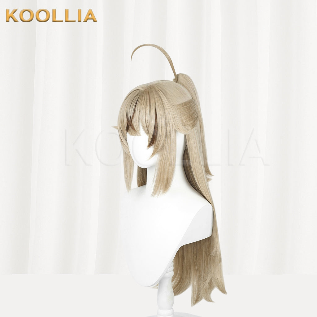 Genshin Impact Kirara Peruca longa de cabelo castanho básica