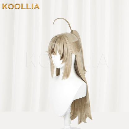 Genshin Impact Kirara Peruca longa de cabelo castanho básica