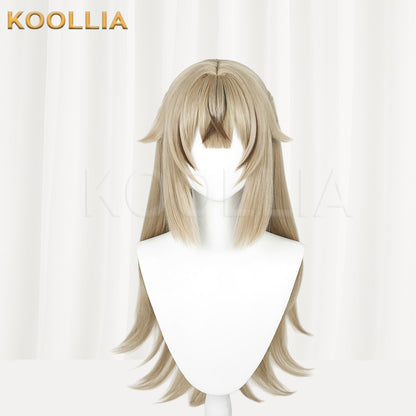 Genshin Impact Kirara Peruca longa de cabelo castanho básica