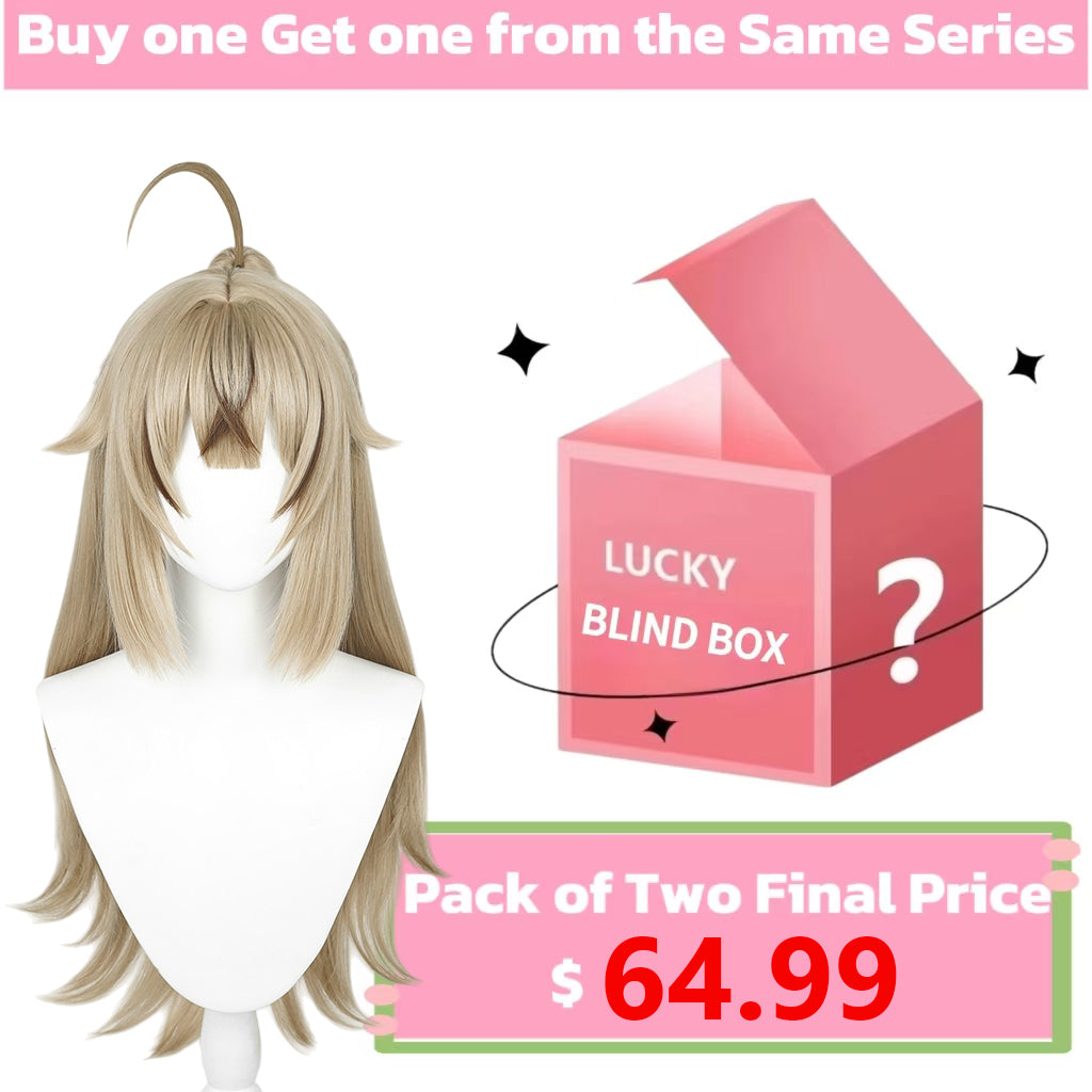 Genshin Impact Kirara Peruca longa de cabelo castanho básica