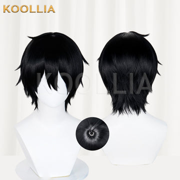Multi-angle display of Sword Art Online Kirigaya Kazuto short black hair basic wig