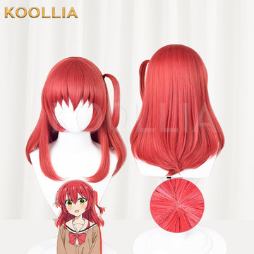 Bocchi The Rock Kita Ikuyo Long Red Hair Basic Wig Multi-angle Display by koollia