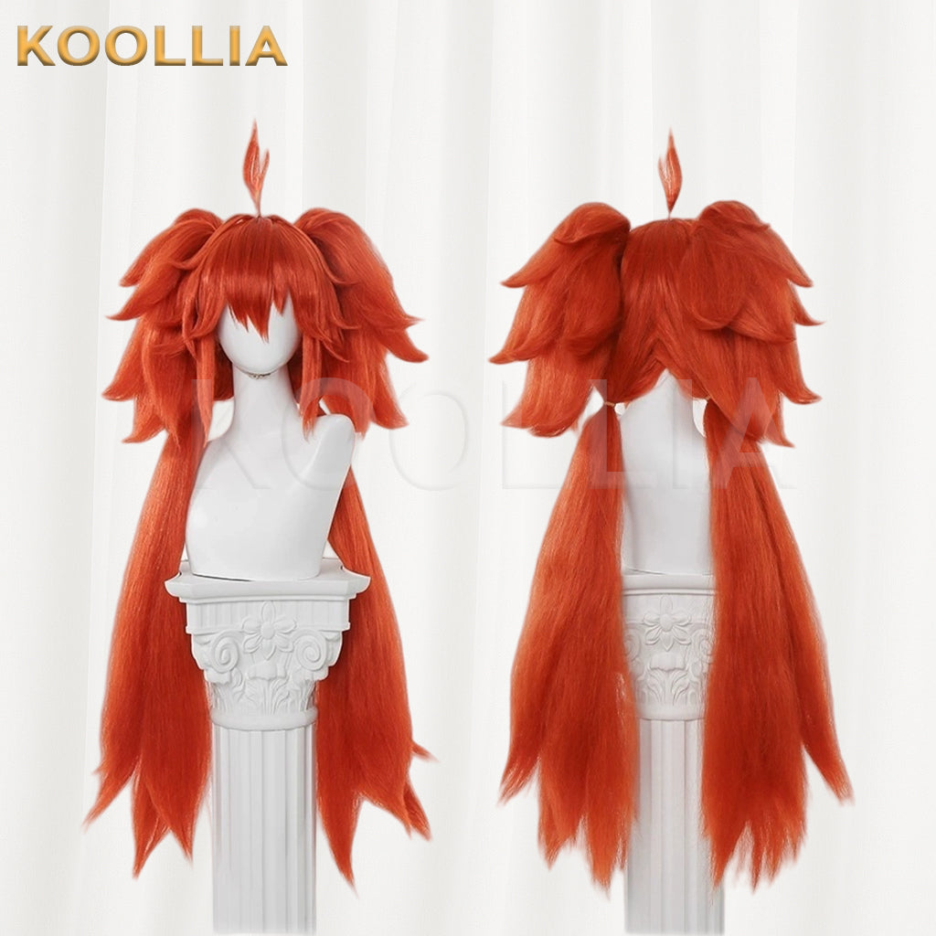 Zenless Zone Zero Koleda Belobog Long Orange Hair Basic Wig