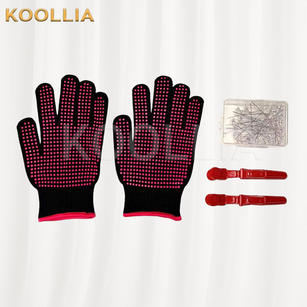 Heat-Resistant Anti-Slip Glove （1-Pack）+ Diamond Pin(64mm)*50 +Alligator Clips (2 Pieces)