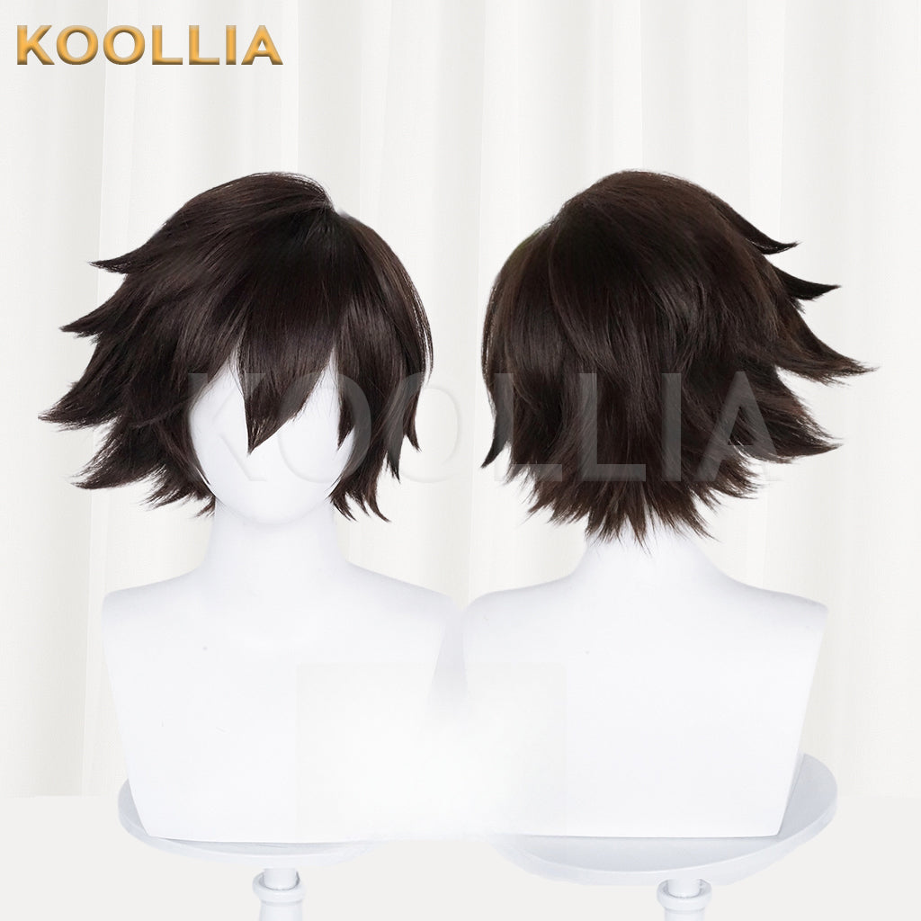 Honor of Kings Lan/Cai Wenji Short Brown/Blue-green Hair Basic Wig