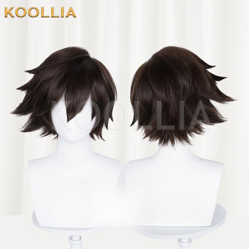 Honor of Kings Lan/Cai Wenji Short Brown/Blue-green Hair Basic Wig - KOOLLIA