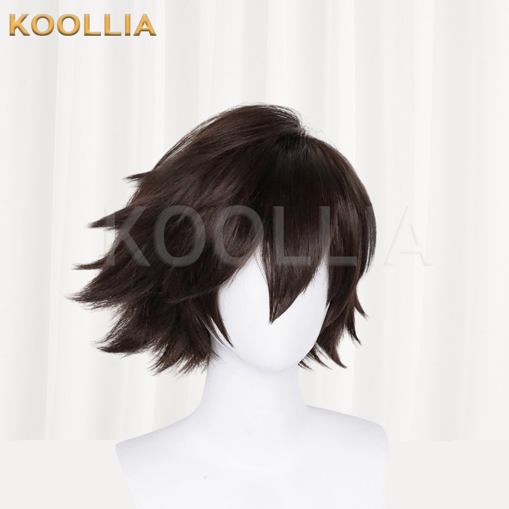 Honor of Kings Lan/Cai Wenji Short Brown/Blue-green Hair Basic Wig