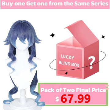 Genshin Impact Layla Long Blue Hair Basic Wig Promotional Banner by koollia