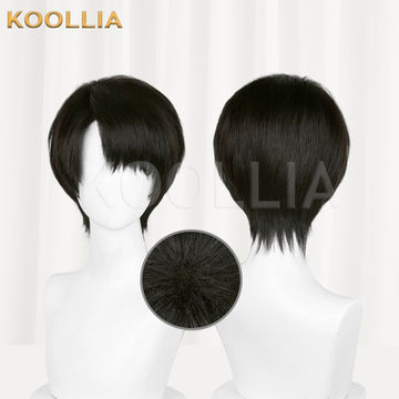 Attack on Titan Levi Ackerman Short Black Hair Basic Wig - KOOLLIA