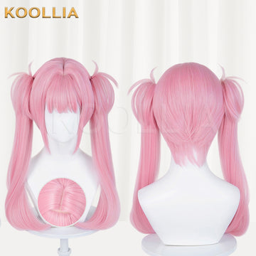 Multi-angle display of Link Click Li Tianxi long pink hair basic wig