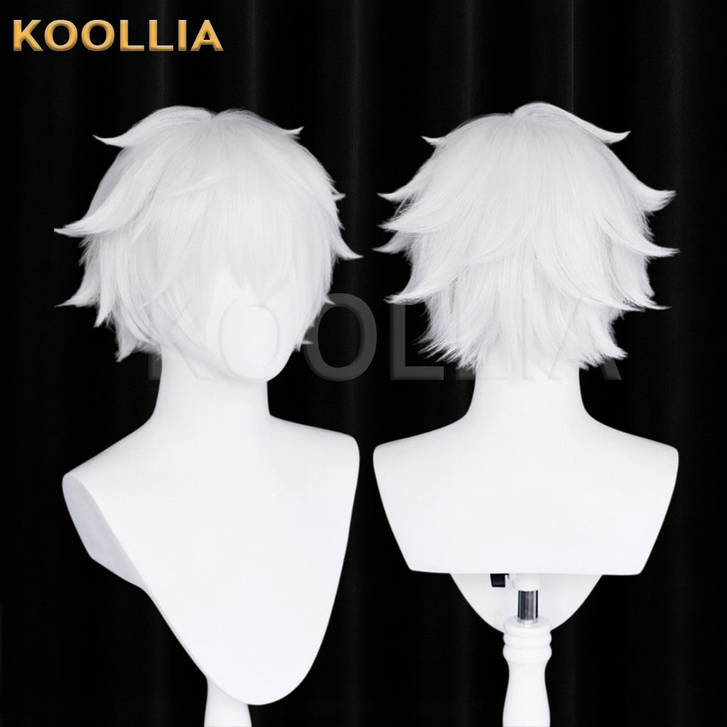 Link Click Lu Guang Short White Hair Basic Wig
