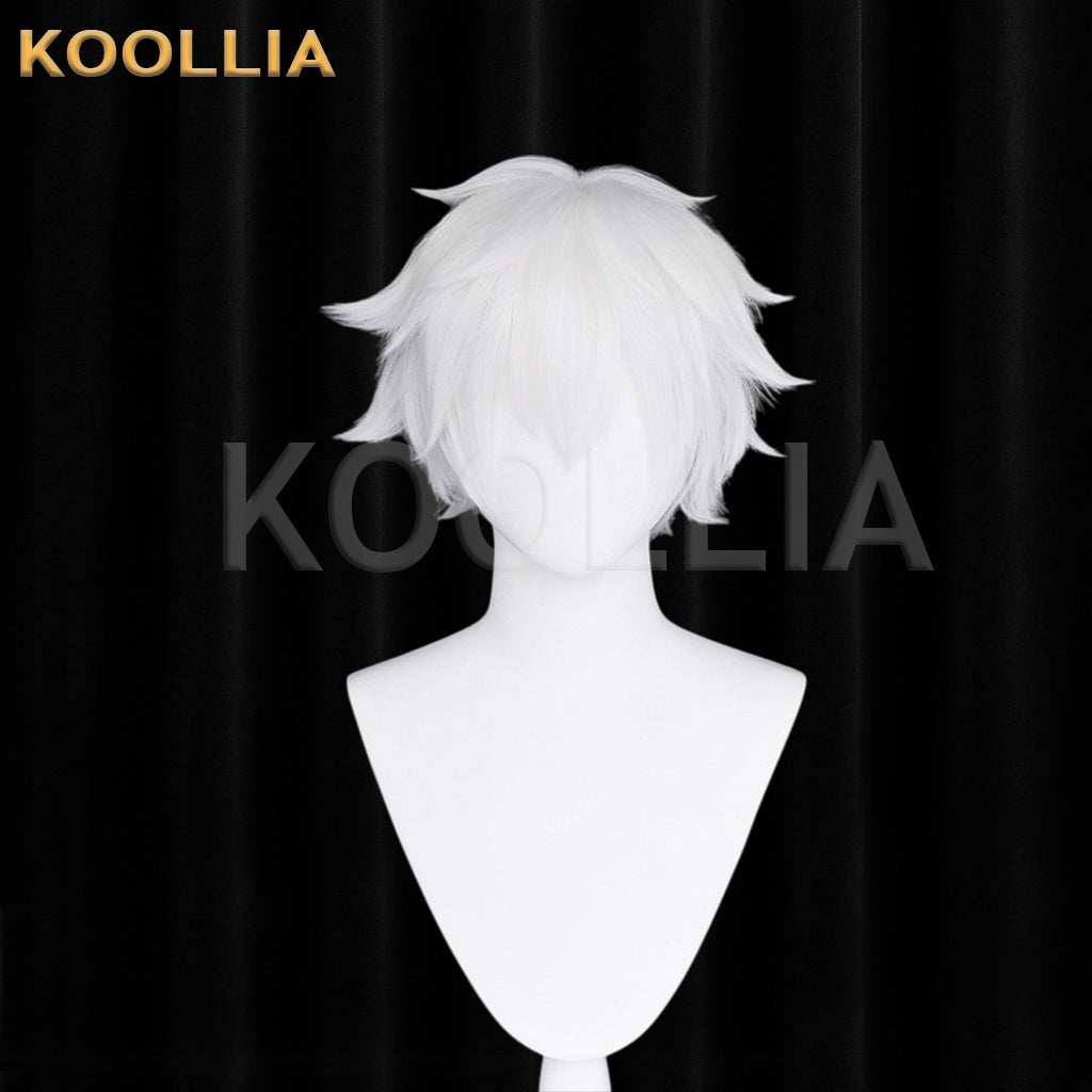 Link Click Lu Guang Short White Hair Basic Wig