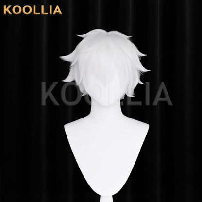 Link Click Lu Guang Short White Hair Basic Wig