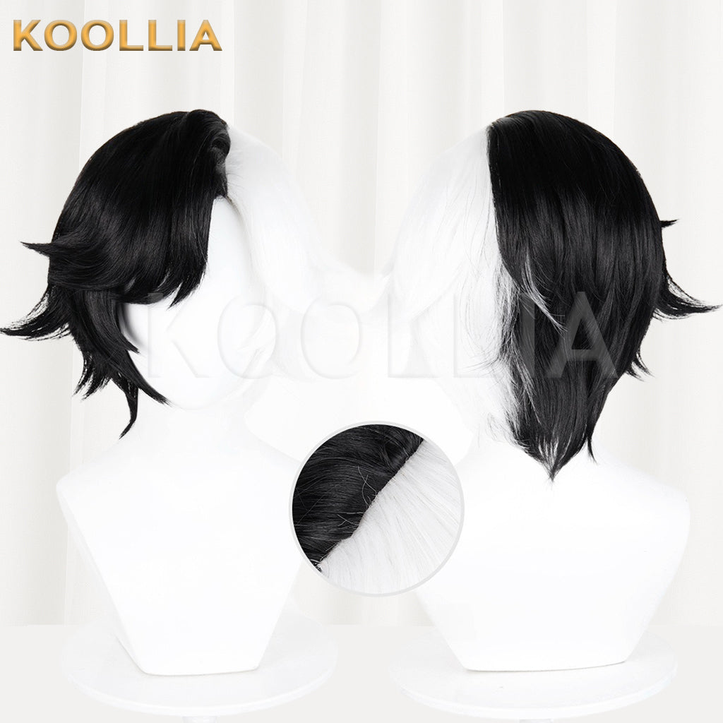 Marvel Rivals Luna Snow Short Black White Hair Basic Wig
