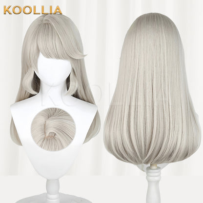 Genshin Impact Lynette Lange silberne Haare Basic Perücke