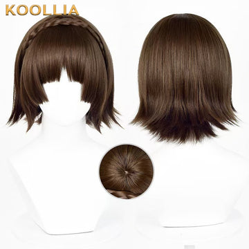 Persona 5 Makoto Niijima Short Brown Hair Basic Wig - KOOLLIA