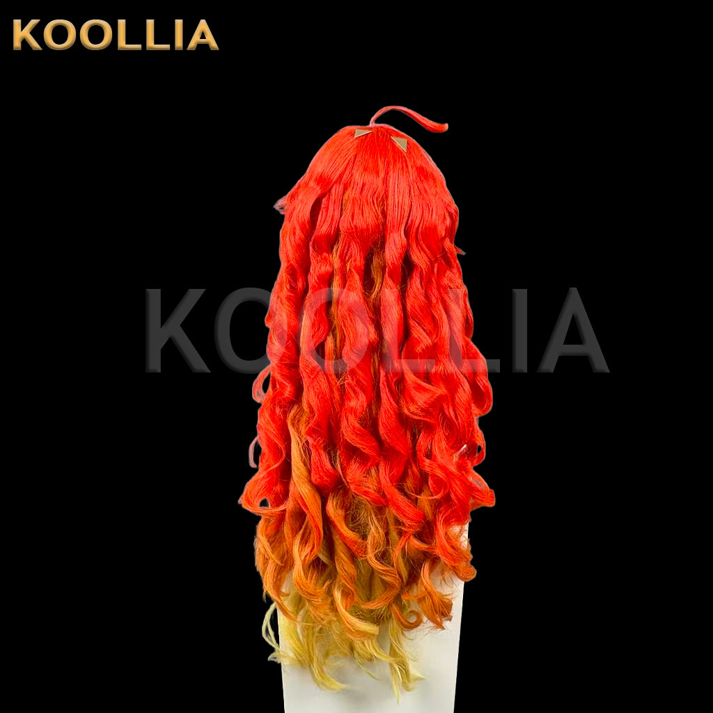 Genshin Impact Mavuika Long Red Hair Styled Basic Wig