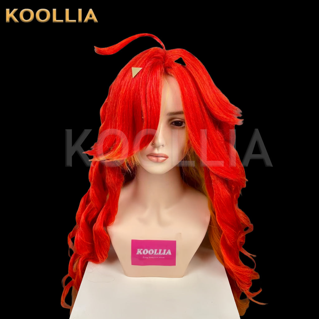 Genshin Impact Mavuika Long Red Hair Styled Basic Wig