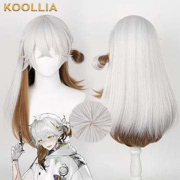 Reverse 1999 Medicine Pocket Long Silver Brown Hair Basic Wig - KOOLLIA