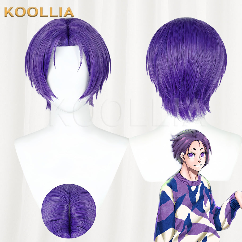 Blue Lock Mikage Reo Short Purple Hair Basic Wig