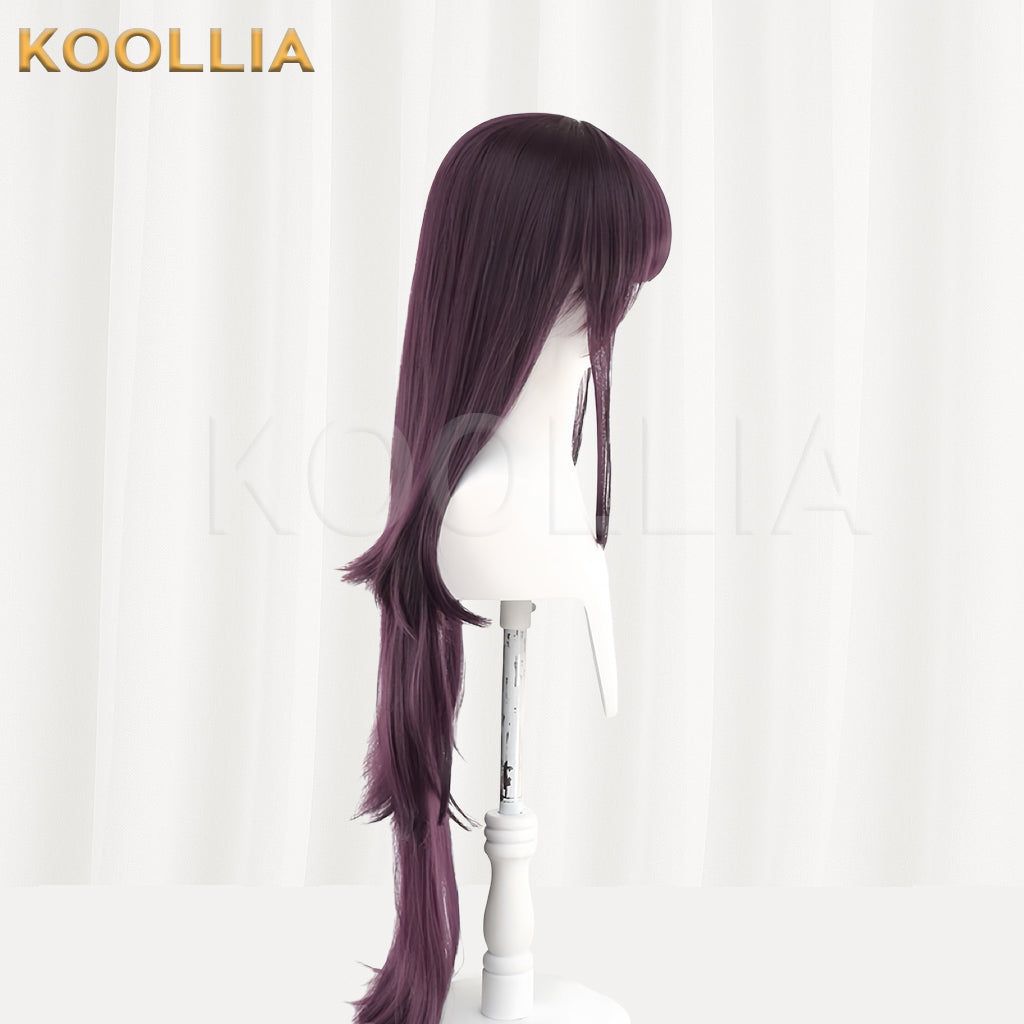 Danganronpa Mikan Tsumiki Lange dunkelviolette Haare Basic Perücke