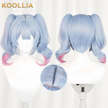 Hatsune Miku Rabbit Hole Longo Azul Rosa Cabelo Básico peruca